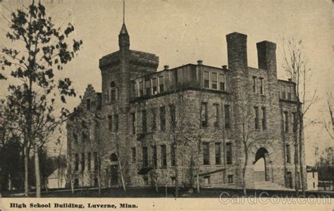 High School Building Luverne, MN Postcard