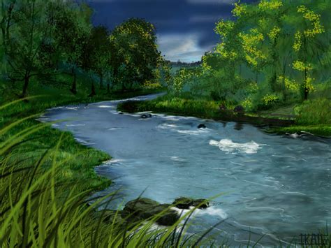 River Drawing | Drawn in photoshop, using a couple of my pho… | Flickr