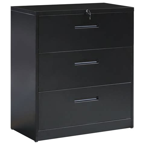 Locking Lateral File Cabinet, Heavy Duty 3 Drawer Metal Lateral File ...