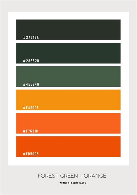 Forest Green and Burnt Orange Color Scheme – Color Palette #77 | Orange ...