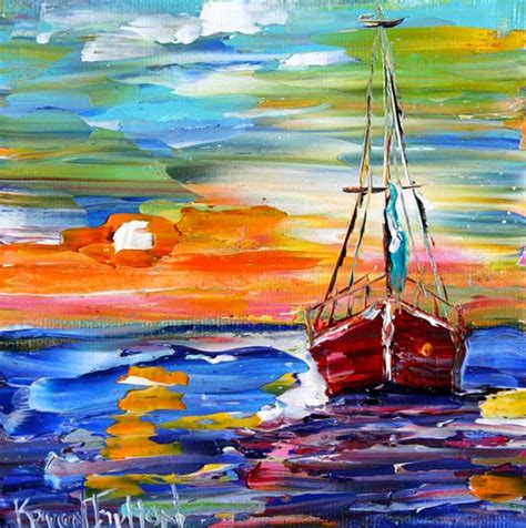 Fine art Print Sailboat at Sunset prints from oil painting