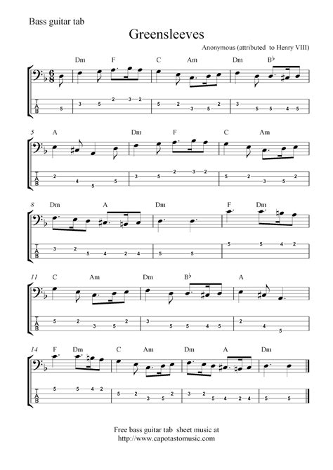 Free Sheet Music Scores: Bass tab Guitar Tabs And Chords, Guitar Tabs ...