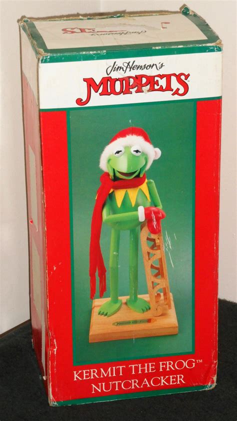 SOLD Kermit the Frog Christmas Lot Wooden Nutcracker + Squeeze Toy ...