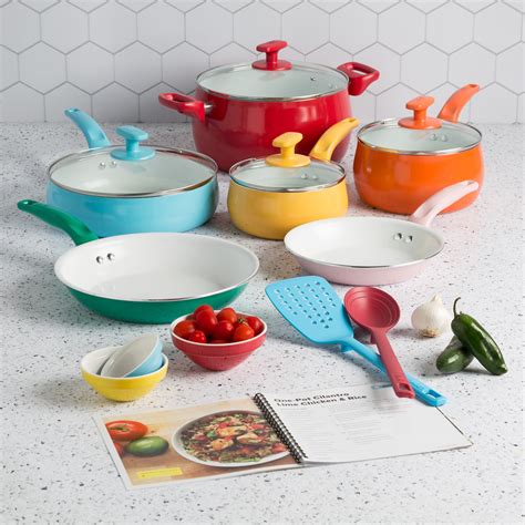 Tasty Ceramic Titanium-Reinforced Non-Stick Cookware Set, Multicolor ...