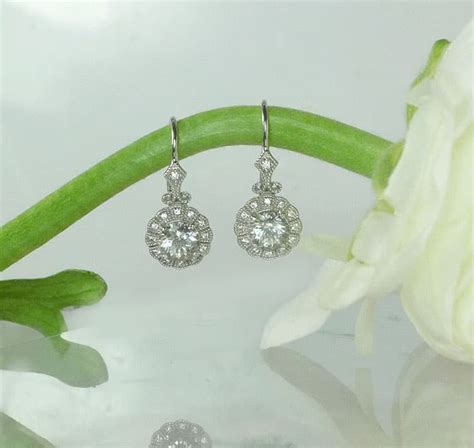 Conflict Free Diamond Earrings Handmade Sterling Silver Design