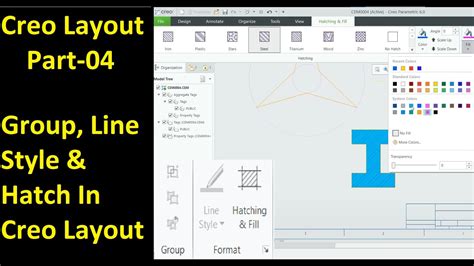 #04 Creo Layout Tutorial- Group, Line Style and Hatch In Creo Layout ...