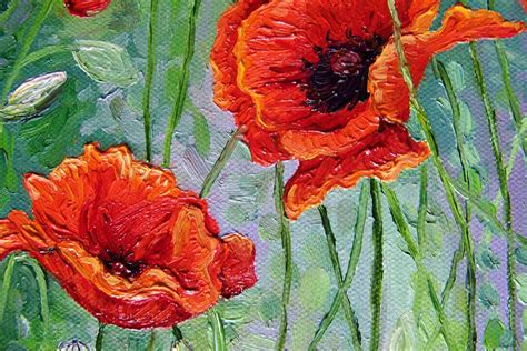 Audra's Oil Paintings: Red Poppies (2011), 8 x 10"