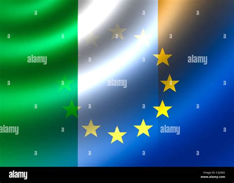 Ireland and EU flag Stock Photo - Alamy