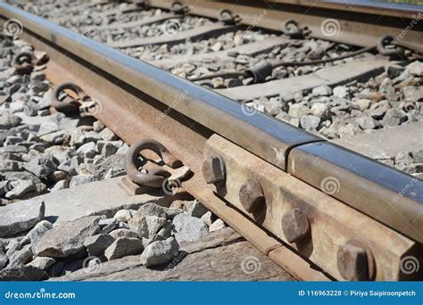 Railway Joint Iron Cement Blocks Royalty-Free Stock Image ...