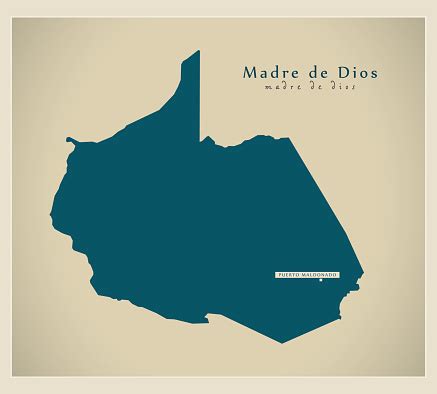 Modern Map Madre De Dios Pe Stock Illustration - Download Image Now ...