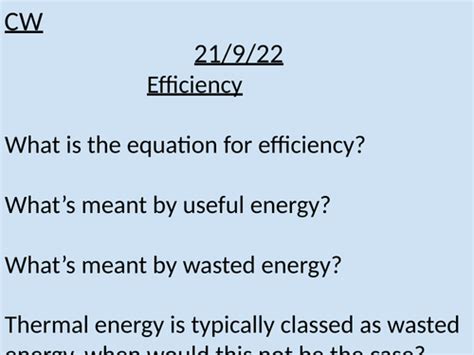 Thermal Efficiency | Teaching Resources