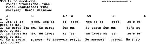 Top 500 Hymn: God Is So Good - lyrics, chords and PDF