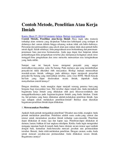 (DOC) Contoh Metode, Penelitian Atau Kerja Ilmiah | rhiecky datuak ...