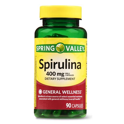 Spring Valley Spirulina Capsules, 400mg, 90 Count - Walmart.com ...