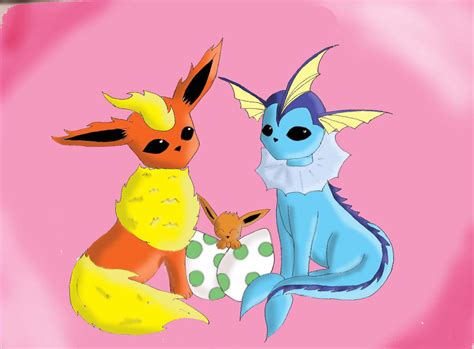 Flareon and Vaporeon by paucupine on DeviantArt