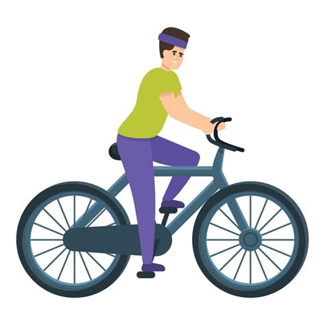 Kid ride bike icon, cartoon style 14383581 Vector Art at Vecteezy