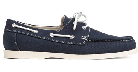 H&m Canvas Deck Shoes in Blue for Men | Lyst