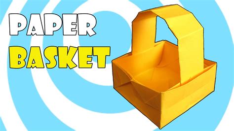 Paper Origami Basket with Handle Easy Instructions - YouTube