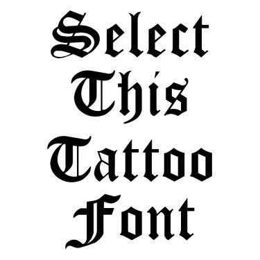 Old English Script Tattoo Font