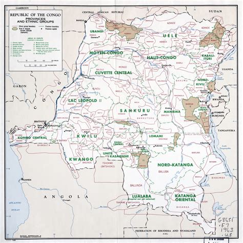 Large scale map of Republic of the Congo with provinces and ethnic ...