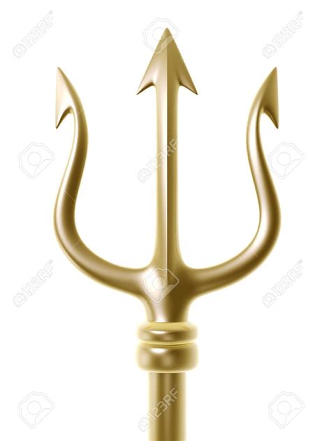 golden trident of Poseidon isolated on white background Stock Photo ...