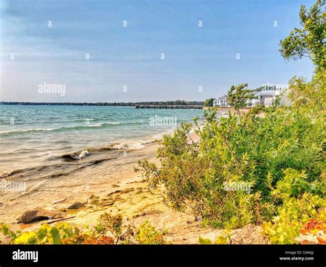 A windy day in Crystal Beach on the shores of Lake Erie, Ontario ...