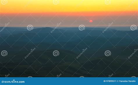 Belt of Venus during Sunrise in Mountains Stock Image - Image of ...