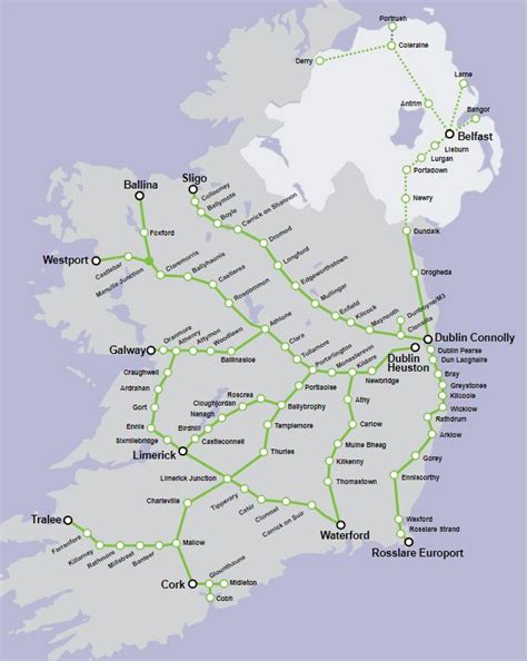 Irish Rail Map Of Ireland