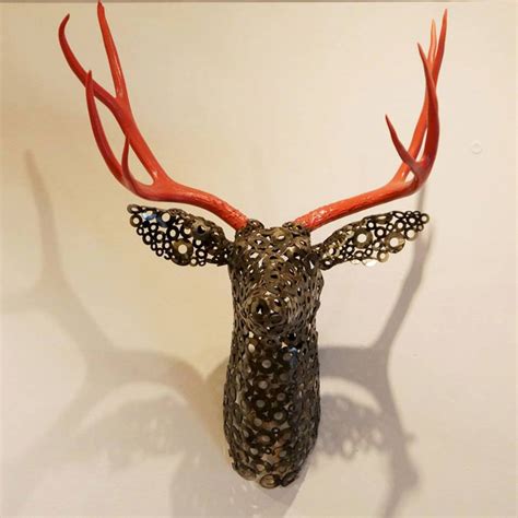 Metal Deer Mount Sculpture | BespokeBug