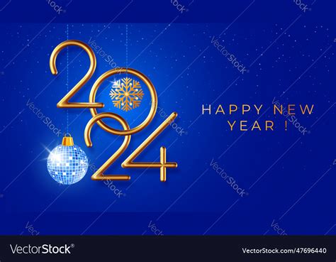 Happy new year 2024 greeting card Royalty Free Vector Image