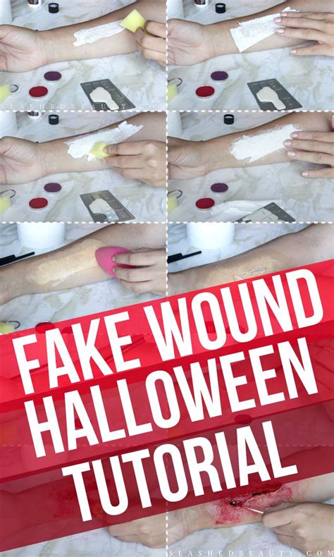 How to Create a Fake Wound for Halloween | Slashed Beauty | Fake wounds ...