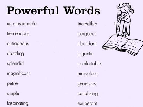 Help bolster your child's vocabulary with this list of strong words ...