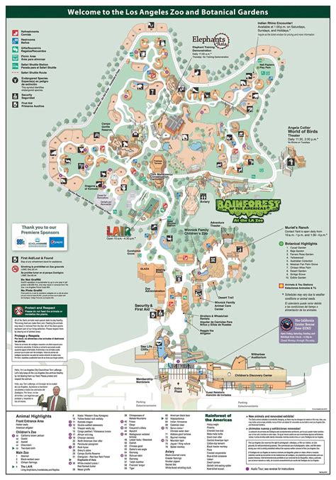 Los Angeles Zoo and Botanical Gardens Zoo Map - Los Angeles Zoo and ...