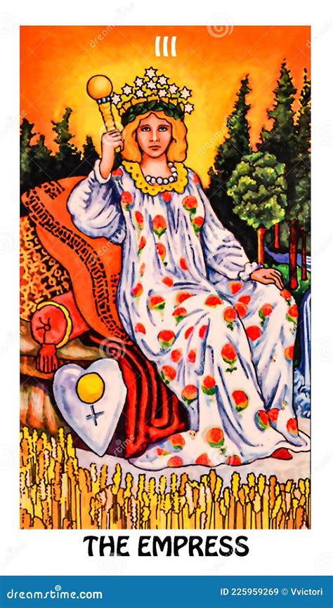 The Empress. Major Arcana Tarot Card With Lily And Magic Seal Royalty ...