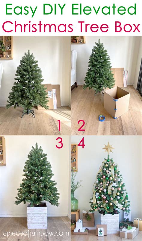 $5 Easy DIY Elevated Christmas Tree Box Stand in 10 Minutes - A Piece ...