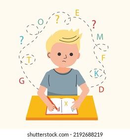 Dysgraphia Dyslexia Learning Difficulties Concept Vector Stock Vector ...