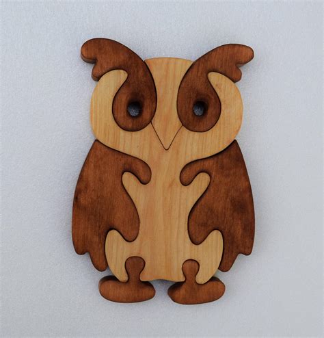 Wooden owl. Wooden Puzzles. Wood Puzzle. Animal Puzzle Zoo | Etsy