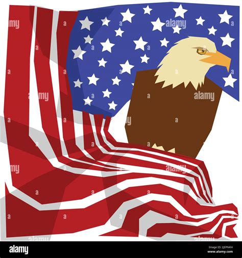 Bald Eagle Sitting on American Flag illustration Stock Vector Image ...