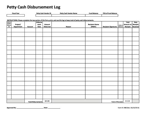 40 Petty Cash Log Templates & Forms [Excel, PDF, Word] - Template Lab