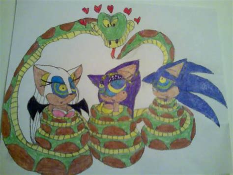 Kaa, Rouge, Shannon, and Sonic by PrincessShannon07 on DeviantArt