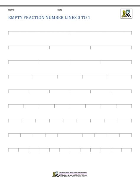 Fraction Number Lines Printable