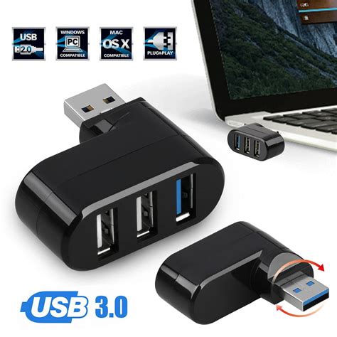 3-Port USB 3.0 Hub 5Gbps High Speed USB HUB for PC Laptop Macbook ...