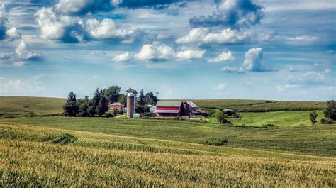 HD wallpaper: iowa, farm, barn, sky, clouds, landscape, agriculture ...