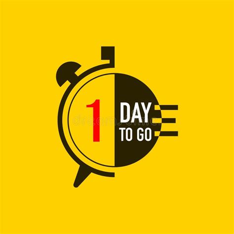 1 Day To Go Last Countdown Icon. Vector Illustration Stock Vector ...