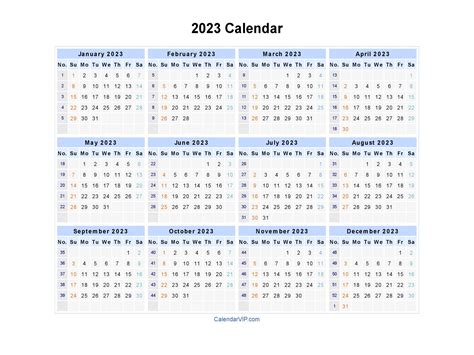 2023 calendar pdf word excel - 2024 printable calendar full year ...