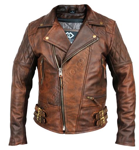 106 Classic Diamond Brown Motorcycle Leather Jacket - Wholesaler of ...