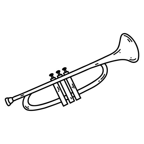 Doodle trumpet, pipe. Vector sketch illustration of musical instrument ...