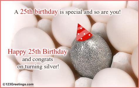 25th Birthday! Free Milestones eCards, Greeting Cards | 123 Greetings