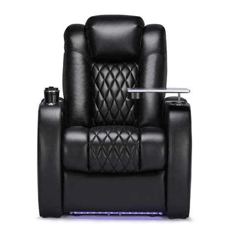 Ebern Designs Leather Home Theater Seating with Cup Holder & Reviews ...