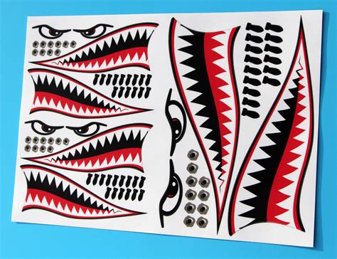 RC CAR FLYING TIGER SHARK TEETH MOUTH decal sticker idear for 1/10 10th ...